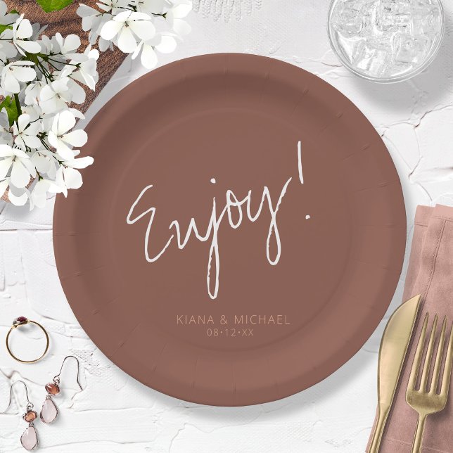 Reflections Wedding Enjoy Clay ID774 Paper Plate (Creator Uploaded)