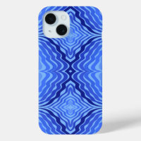 Reflective Blue Waves Modern Abstract Design Art