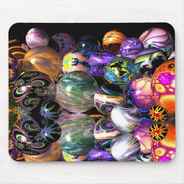 Reflective Fractal Spheres Mouse Mat (Front)