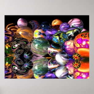 Reflective Fractal Spheres Poster