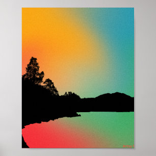 Reflective lake poster