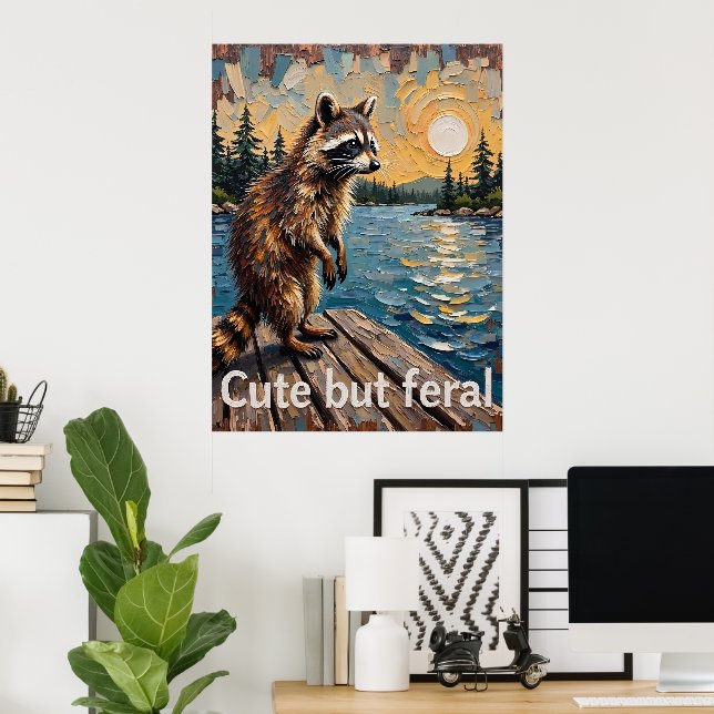 Reflective Prowler: Racoon by the Water Poster (Home Office)