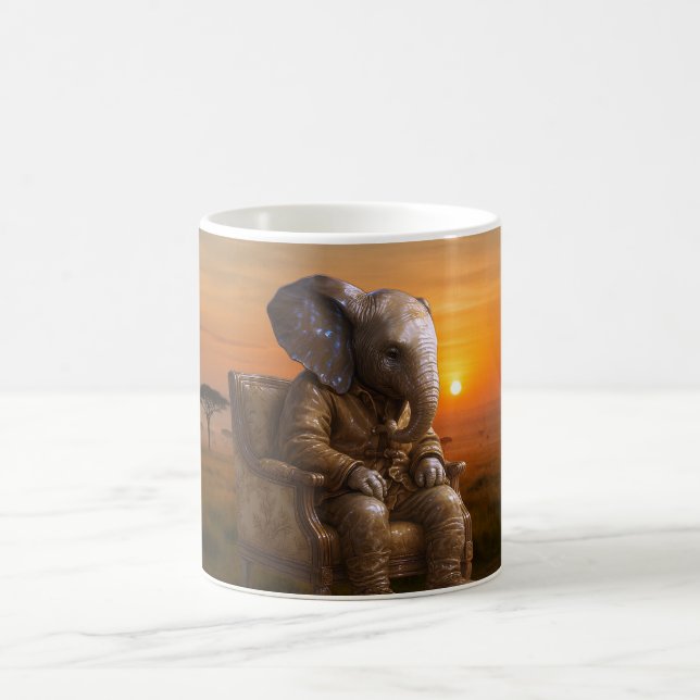 Reflective Safari Elephant Coffee Mug (Center)