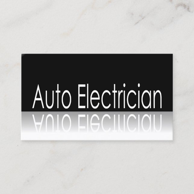 Reflective Text - Auto Electrician - Business Card (Front)