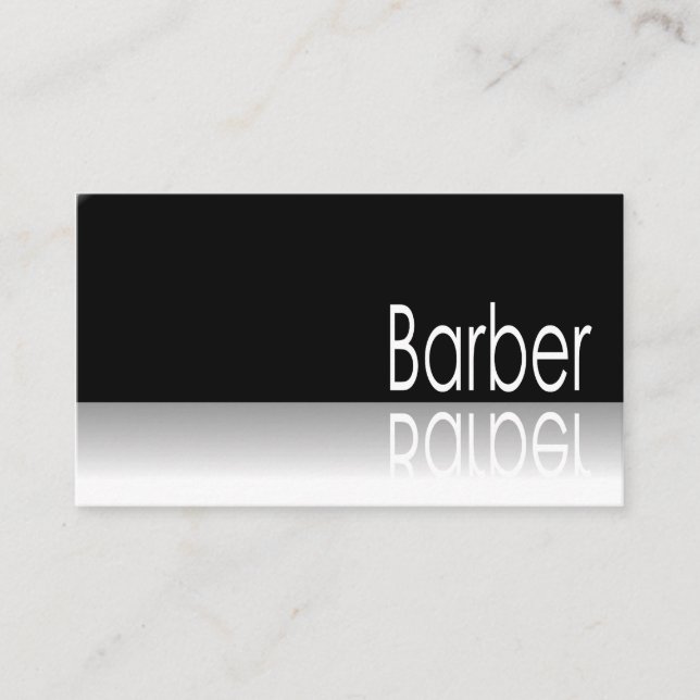 Reflective Text - Barber - Business Card (Front)