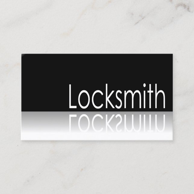 Reflective Text - Locksmith - Business Card (Front)