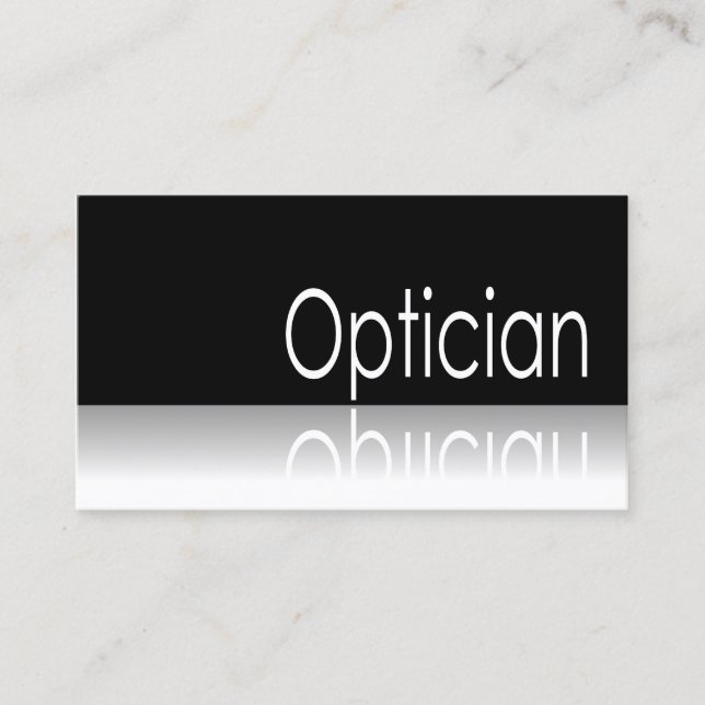 Reflective Text - Optician - Business Card (Front)