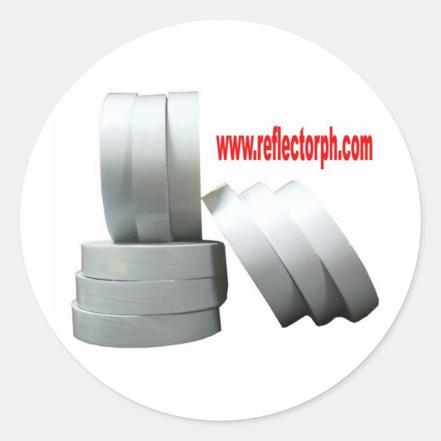 Reflector Reflective Grey Tape Reflectors Classic Round Sticker (Front)