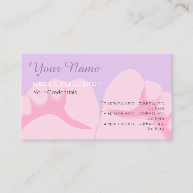Reflexologist Appointment Business Cards (Front)