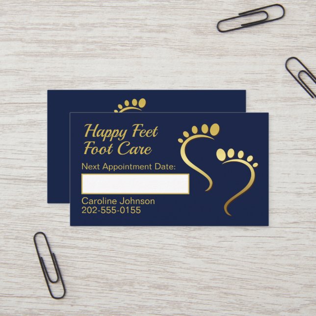 Reflexologist Chiropodist Pedicure Appointment Business Card (Front/Back In Situ)
