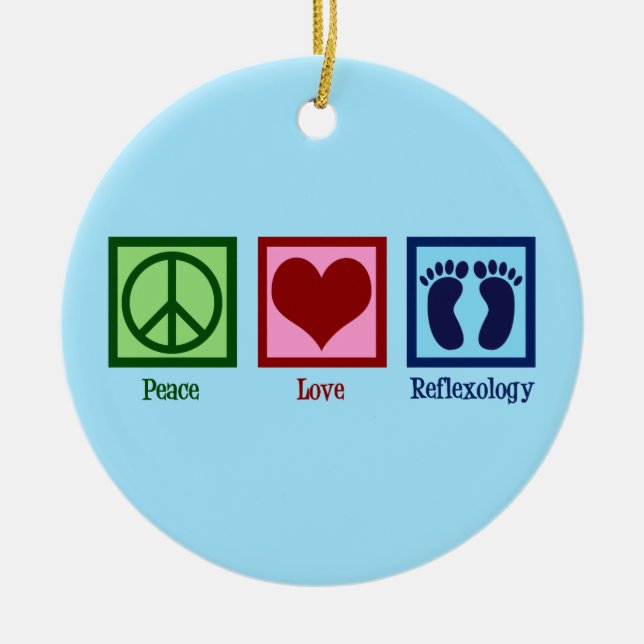 Reflexologist Peace Love Reflexology Foot Massage Ceramic Tree Decoration (Front)