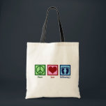 Reflexologist Peace Love Reflexology Foot Massage Tote Bag<br><div class="desc">Peace Love Reflexology. A cute zone therapy gift for a reflexologist who uses reflex points on the feet,  hands,  or ears.</div>