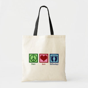 Reflexologist Peace Love Reflexology Foot Massage Tote Bag