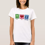 Reflexologist Peace Love Reflexology Foot Masseuse T-Shirt<br><div class="desc">Peace Love Reflexology. A cute zone therapy gift for a reflexologist who uses reflex points on the feet,  hands,  or ears.</div>