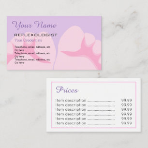 Reflexologist Price Business Cards