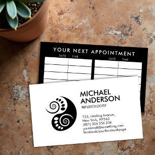 Reflexology - Black and white Ying Yang symbol Business Card