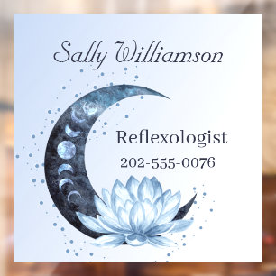 Reflexology Blue Lotus Flower Business Window Cling