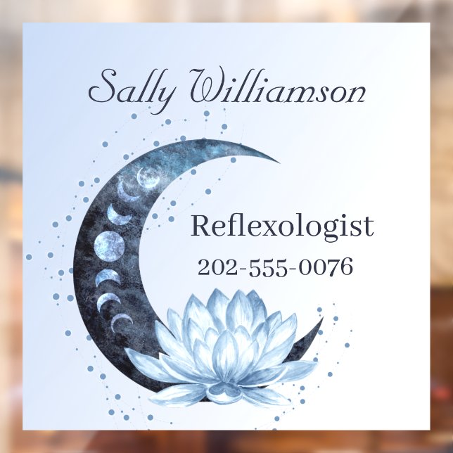 Reflexology Blue Lotus Flower Business  Window Cling (Sheet 2)