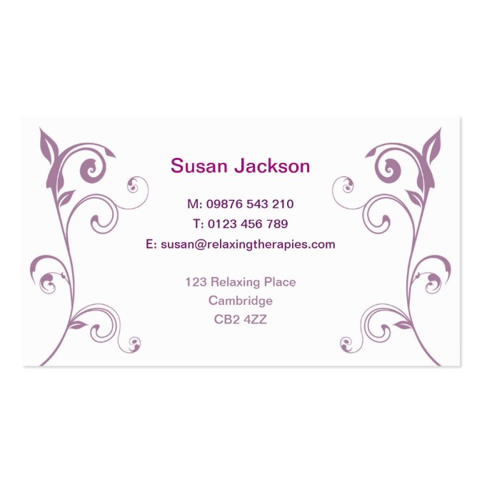 Reflexology Business Card