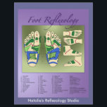 Reflexology chart flyer<br><div class="desc">Our foot reflexology diagram is the perfect flyer (or framed art!) for a massage therapist or anyone with a wellness office. Listing over 30 reflex points this design will come in very handy for anyone who wants to add reflexology to their list of bodywork modalities. In a lovely shaded purple,...</div>