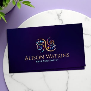 Reflexology - Colourful Ying Yang Ornament Business Card