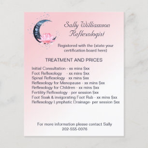 Reflexology Pink Lotus Flower Business Marketing Flyer