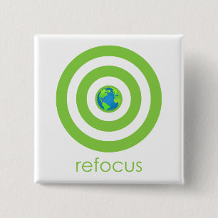 Refocus 15 Cm Square Badge