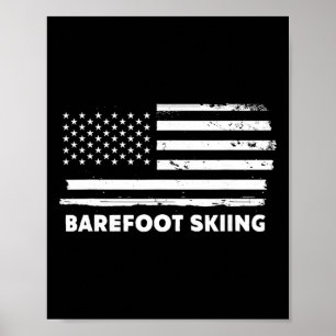 Refoot Skiing Life Usa Flag Patriotic Sports Desig Poster