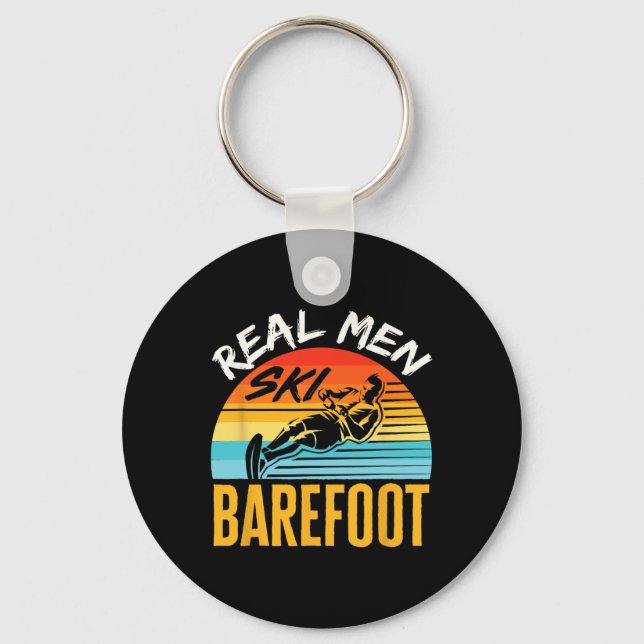Refoot Water Skiing Skier Funny Real Men Ski Refoo Key Ring (Front)