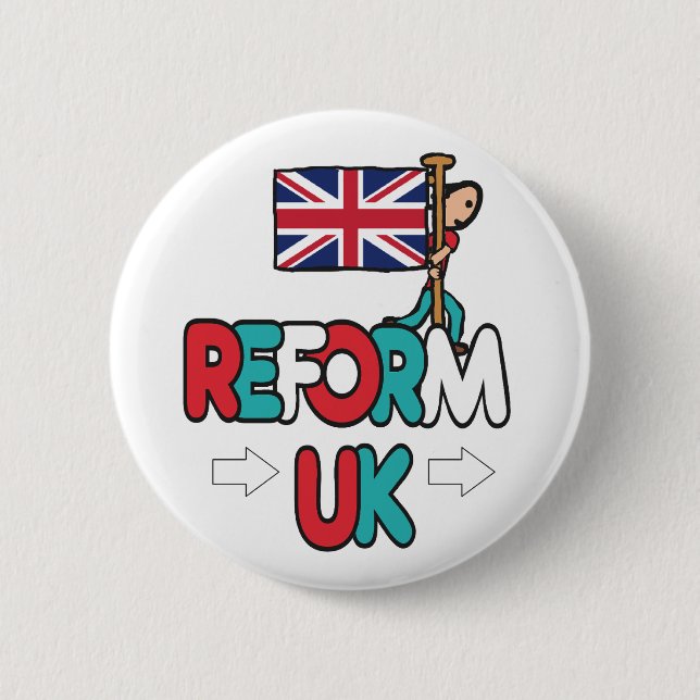 Reform UK 6 Cm Round Badge (Front)