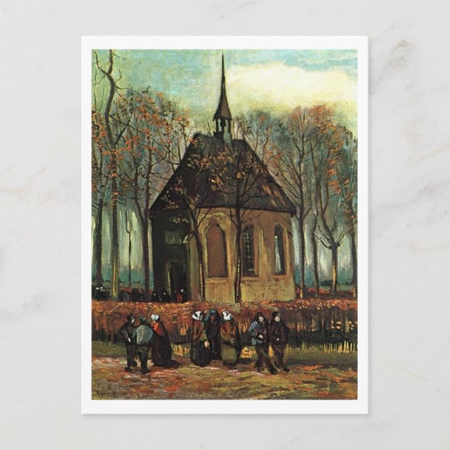 Reformed Church in Nuenen, Van Gogh Fine Art Postcard (Front)