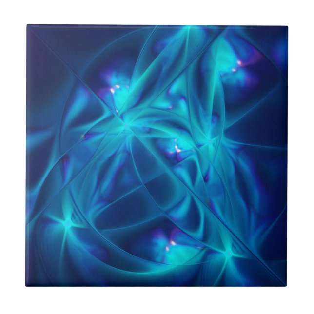 Refracted Space Abstract Fractal Art Tile (Front)