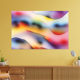 "Refracted Waves" Contemporary Abstract Art Canvas Print