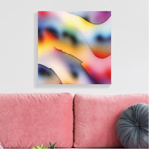 "Refracted Waves" Contemporary Abstract Art Canvas Print