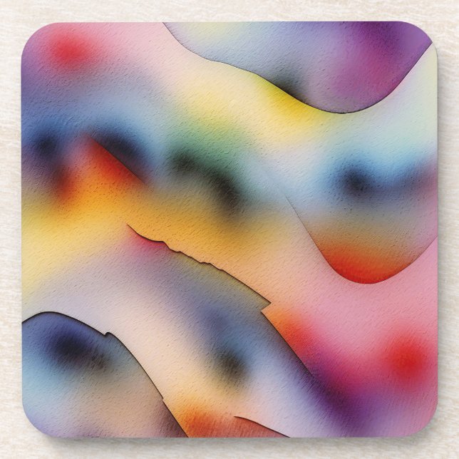 "Refracted Waves" Contemporary Abstract Art Coaster (Front)