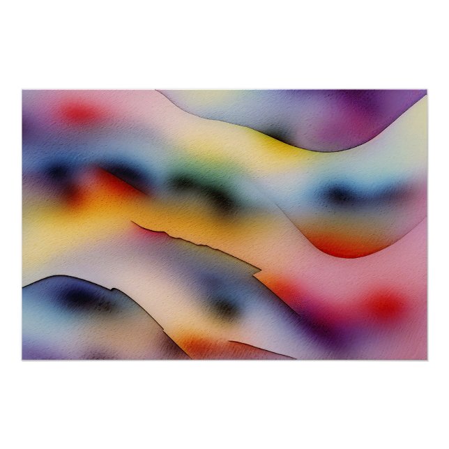 "Refracted Waves" Contemporary Abstract Art Poster (Front)