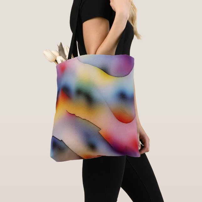 "Refracted Waves" Contemporary Abstract Art Tote Bag (Close Up)
