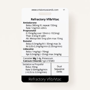 Refractory Vfib/Vtac and Hs&Ts ID Badge