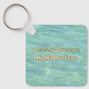 Refreshing Aqua Ocean Water Ripple Decorative Key Ring