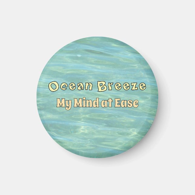 Refreshing Aqua Ocean Water Ripple Decorative Magnet (Front)