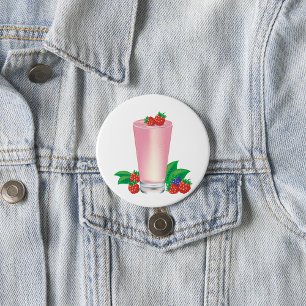 Refreshing Berry Smoothie Pink Drink  7.5 Cm Round Badge