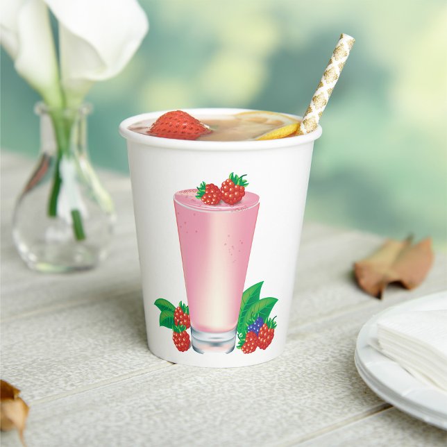 Refreshing Berry Smoothie Pink Drink  Paper Cups (Creator Uploaded)