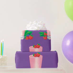 Refreshing Berry Smoothie Pink Drink  Wrapping Paper