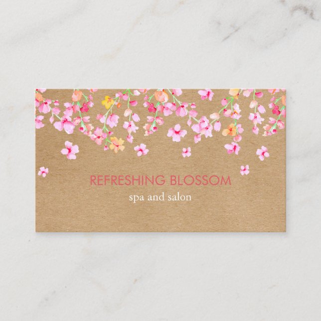Refreshing blossom Elegant Modern Rustic Craft Business Card (Front)