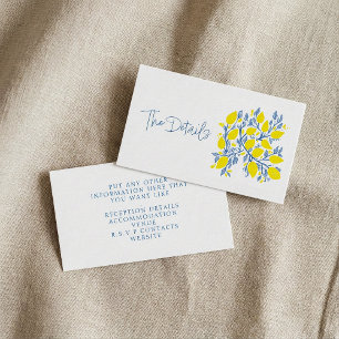 Refreshing blue and yellow lemon vines the details enclosure card