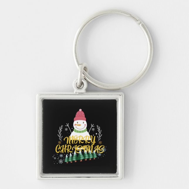 Refreshing colourful Christmas design Key Ring (Front)