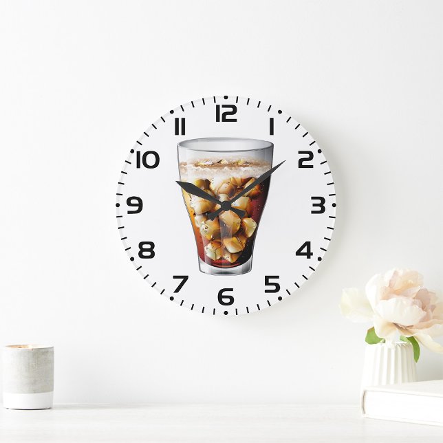 Refreshing Ice-Cold Soda Drink with Bubbles  Large Clock (Creator Uploaded)
