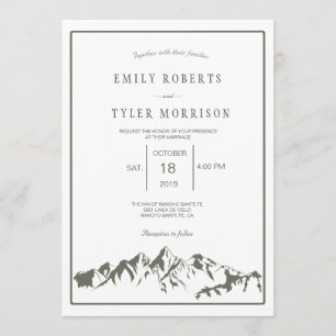 Refreshing Mountain Woodland Forest Wedding Invite
