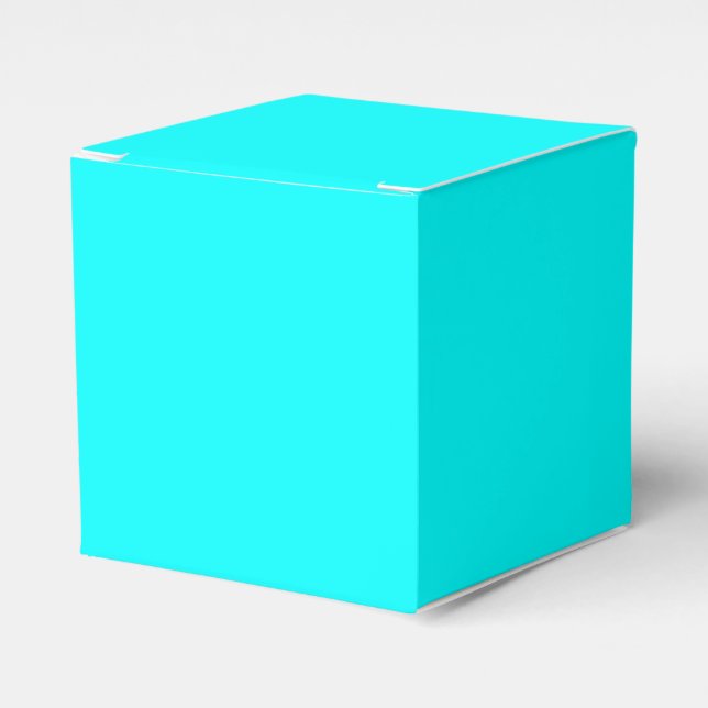 Refreshing Neon Blue Turquoise Solid Bright Colour Favour Box (Front Side)