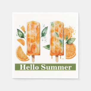 Refreshing Orange Popscles, HELLO SUMMER  Napkin
